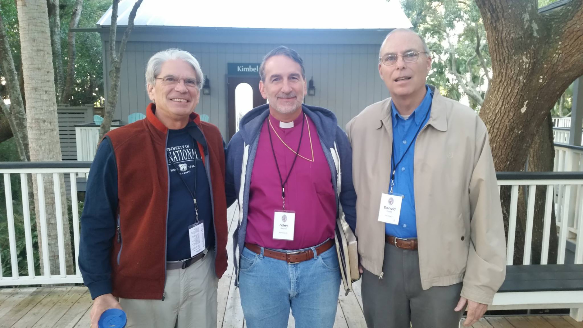 Dr. Hayes with Bishop Foley Beach and a fellow attendee at a clergy gathering
